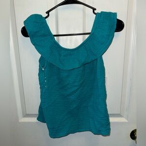 Kohl's Teal Ruffled Tank Top